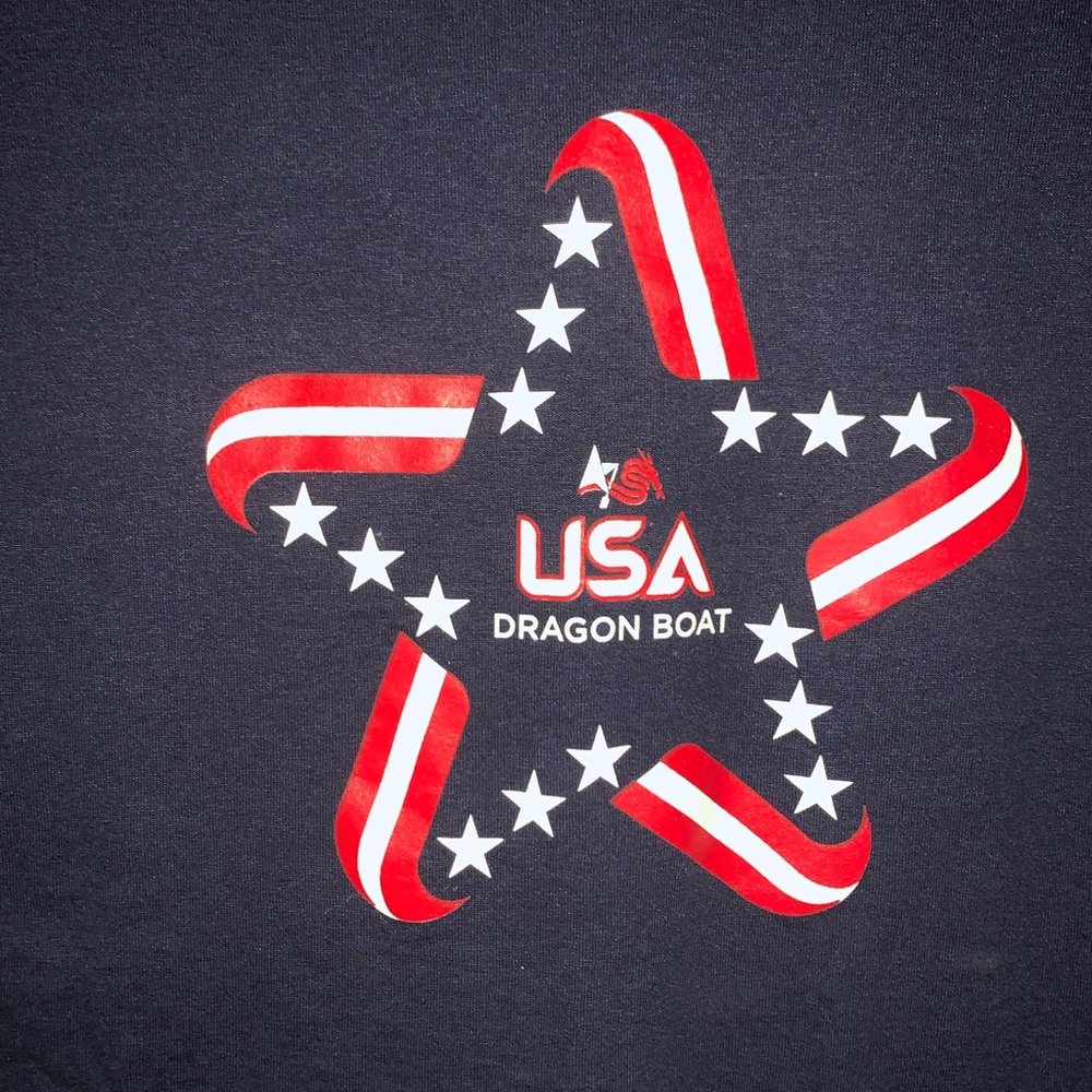 Dragon boat USA graphic T-shirt. Red white and blue. Sz M - Picture 3 of 5
